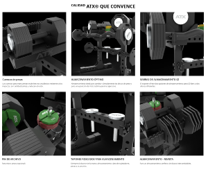 ATX® Soporte de almacenamiento ajustable para mancuernas octogonales - XL