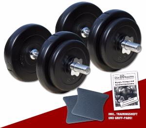 Mancuernas de plstico desmontables, 2 x 10 kg 