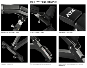ATX® Banco inclinado curvo