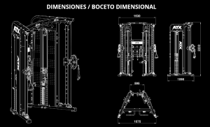 ATX® Máquina de musculación de doble polea - Functional Trainer FTX-780