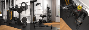 ATX® Octa-Dumbbells 2 x 36 kg - Mancuernas octagonales ajustables - soporte de almacenamiento incluido
