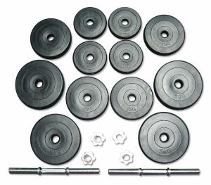 Mancuernas de plástico desmontables, 2 x 20 kg  