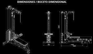 ATX® Estación de poleas y máquina de remo - columna de pesas 115 kg