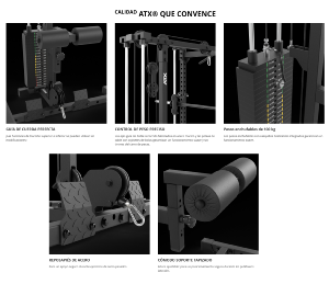 ATX® Estación de poleas para half rack HRX-510 - carga con columna de pesas 100 kg