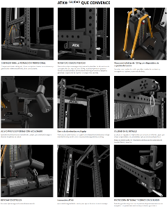 ATX® POWER RACK PRX 780 2.0 con estación de poleas PRO - con columna de pesos 125 kg