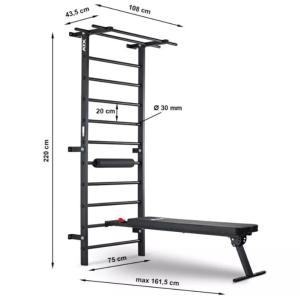 ATX® WALL BAR GYM - Espaldera de pared con banco