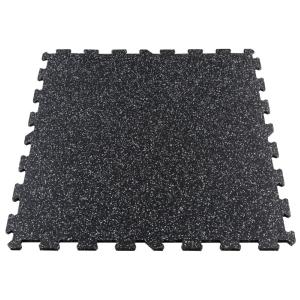 Gymfloor® pavimento de caucho tipo puzzle, placas de 956x956 x 10 mm - negro con 10% gránulos grises