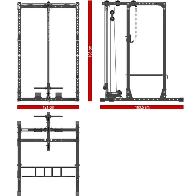 ATX® POWER RACK PRX610 Altura 198 CM con poleas