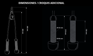 ATX® Cuerda de tracción - Mango de cable con rodillo
