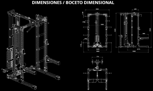 ATX® HALF RACK 780 con estación de poleas - carga con columna de pesos 125kg + extensión de almacenamiento