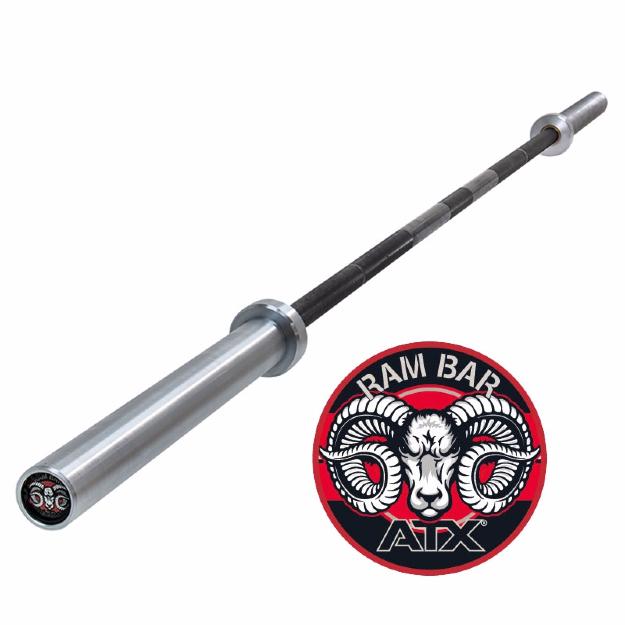 ATX® RAM BAR, Barra olímpica - 220cm +700kg, powerlifting negro-cromo