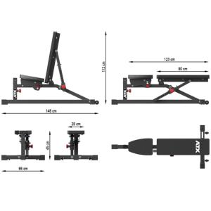 ATX® Multibank MBX-520 - Banco de entrenamiento multifunción - con tubo adaptador para accesorios