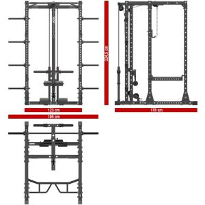 ATX® POWER RACK 750 - SET 250 - Jaula de potencia con almacenamiento para carga con discos