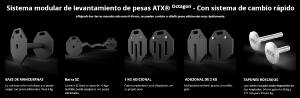 ATX® Soporte de almacenamiento ajustable para mancuernas octogonales - M