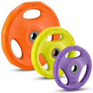 Discos de peso de 30 mm de goma con agarre - de colores