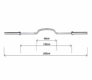 Barra olímpica diseñada para aumentar el rango de movimiento en press de banca