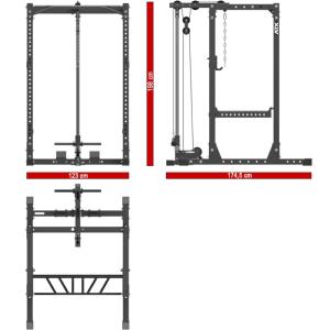 ATX® POWER RACK PRX-710 Altura 198 CM - Jaula de entrenamiento básica con poleas