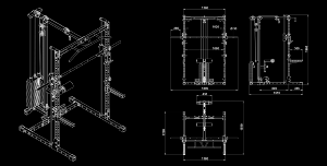 ATX® Set completo Half Rack 510 con multipress + estación de poleas con placas de peso de 100 kg  - Altura 196 cm