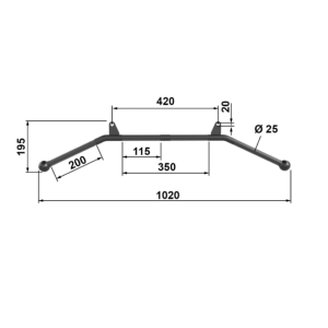 ATX® Barra de jalones con 2 ojales