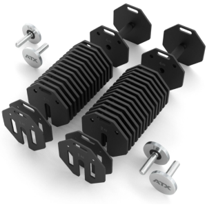 ATX® Octa-Dumbbells 2 x 36 kg - Mancuernas octagonales ajustables - soporte de almacenamiento incluido