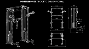 ATX® Cable Half Rack - Medio rack con cruce de poleas con 2 columnas de peso de 90 kg