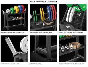ATX® Soporte profesional para discos de pesas y accesorios