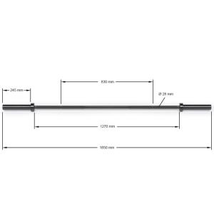 Barra olímpica de 50 mm x 185 cm, color negro