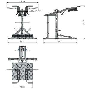 ATX® Lever Arm Squat PRO - Viking Press - Máquina de musculación para hacer sentadillas y press vikingo